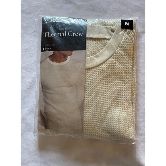 Joe Boxer Mens Thermal Crew Long Sleeve Shirt M 80% Cotton 20% Polyester Warm Ri - Picture 1 of 8